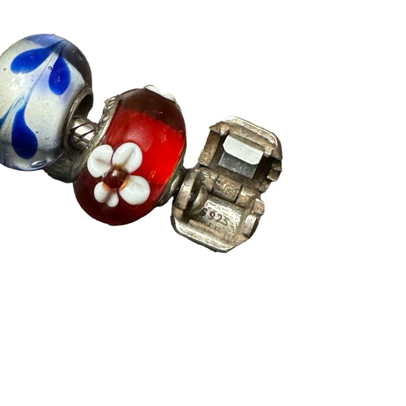 Pandora 925 ALE Sterling Silver Barrel Clasp Snake Chain  Charm Bracelet - Picture 5 of 13